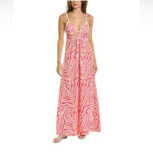 NWT Solid and Striped Maxi Dress